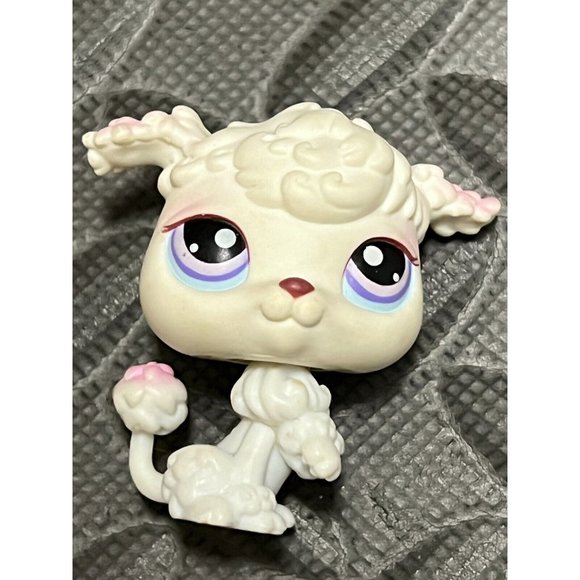 Littlest Pet‎ Shop LPS #101 White Pink French Poodle Dog 101 Puppy Cake Topper - Picture 1 of 6